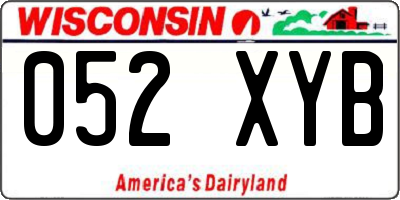 WI license plate 052XYB