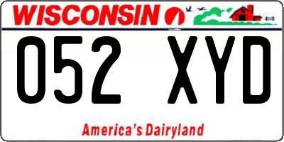 WI license plate 052XYD