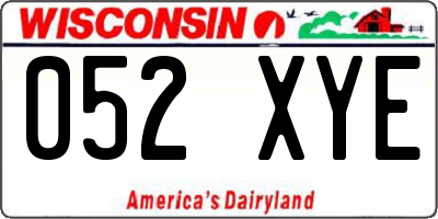 WI license plate 052XYE