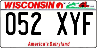WI license plate 052XYF