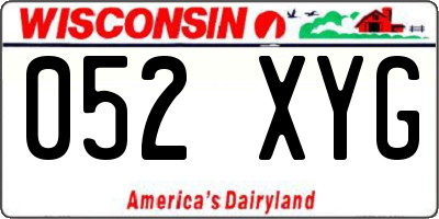 WI license plate 052XYG