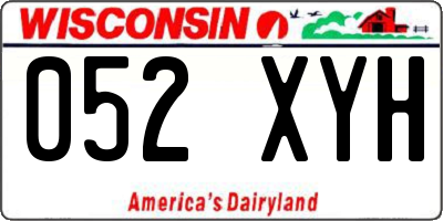 WI license plate 052XYH