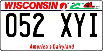 WI license plate 052XYI