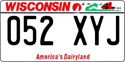 WI license plate 052XYJ