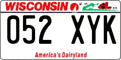 WI license plate 052XYK