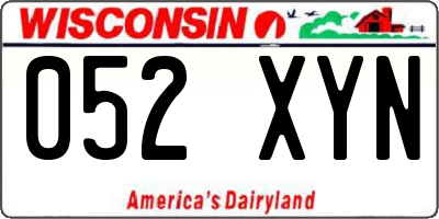 WI license plate 052XYN