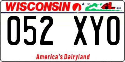 WI license plate 052XYO