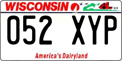 WI license plate 052XYP