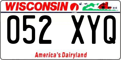 WI license plate 052XYQ