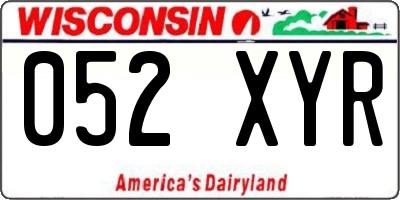 WI license plate 052XYR