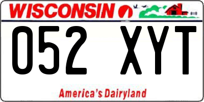 WI license plate 052XYT