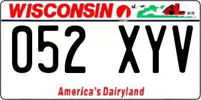 WI license plate 052XYV