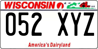 WI license plate 052XYZ