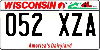 WI license plate 052XZA