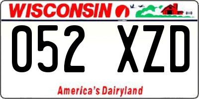 WI license plate 052XZD