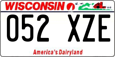 WI license plate 052XZE