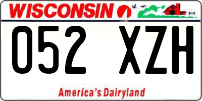 WI license plate 052XZH