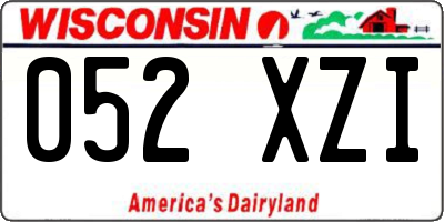 WI license plate 052XZI