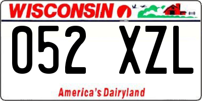WI license plate 052XZL