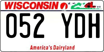 WI license plate 052YDH