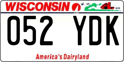WI license plate 052YDK