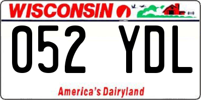 WI license plate 052YDL