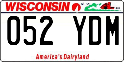 WI license plate 052YDM