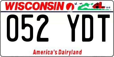 WI license plate 052YDT