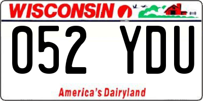 WI license plate 052YDU