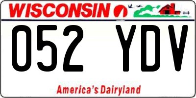 WI license plate 052YDV