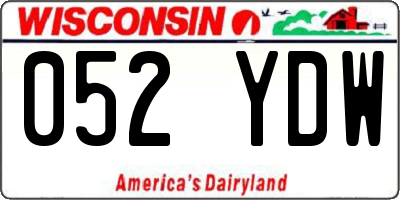 WI license plate 052YDW