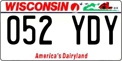 WI license plate 052YDY