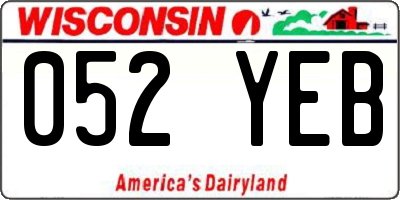 WI license plate 052YEB