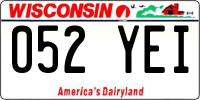 WI license plate 052YEI