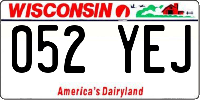 WI license plate 052YEJ