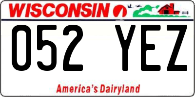 WI license plate 052YEZ