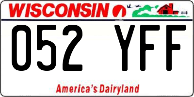 WI license plate 052YFF