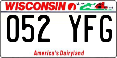 WI license plate 052YFG