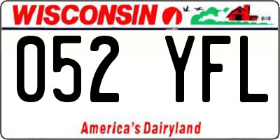 WI license plate 052YFL