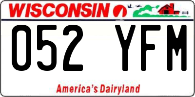 WI license plate 052YFM