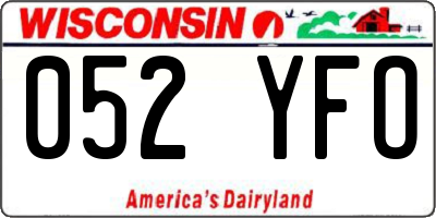 WI license plate 052YFO
