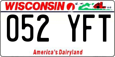 WI license plate 052YFT