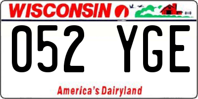 WI license plate 052YGE