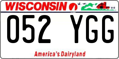 WI license plate 052YGG