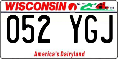WI license plate 052YGJ