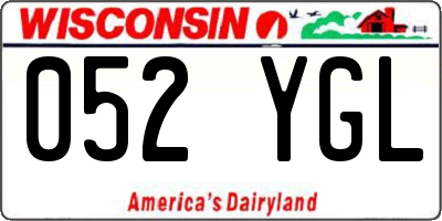 WI license plate 052YGL