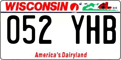 WI license plate 052YHB