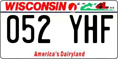 WI license plate 052YHF