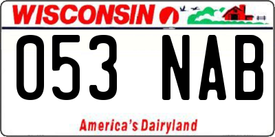 WI license plate 053NAB