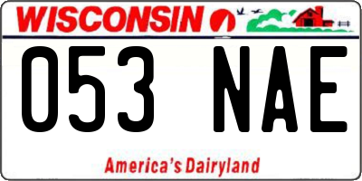 WI license plate 053NAE